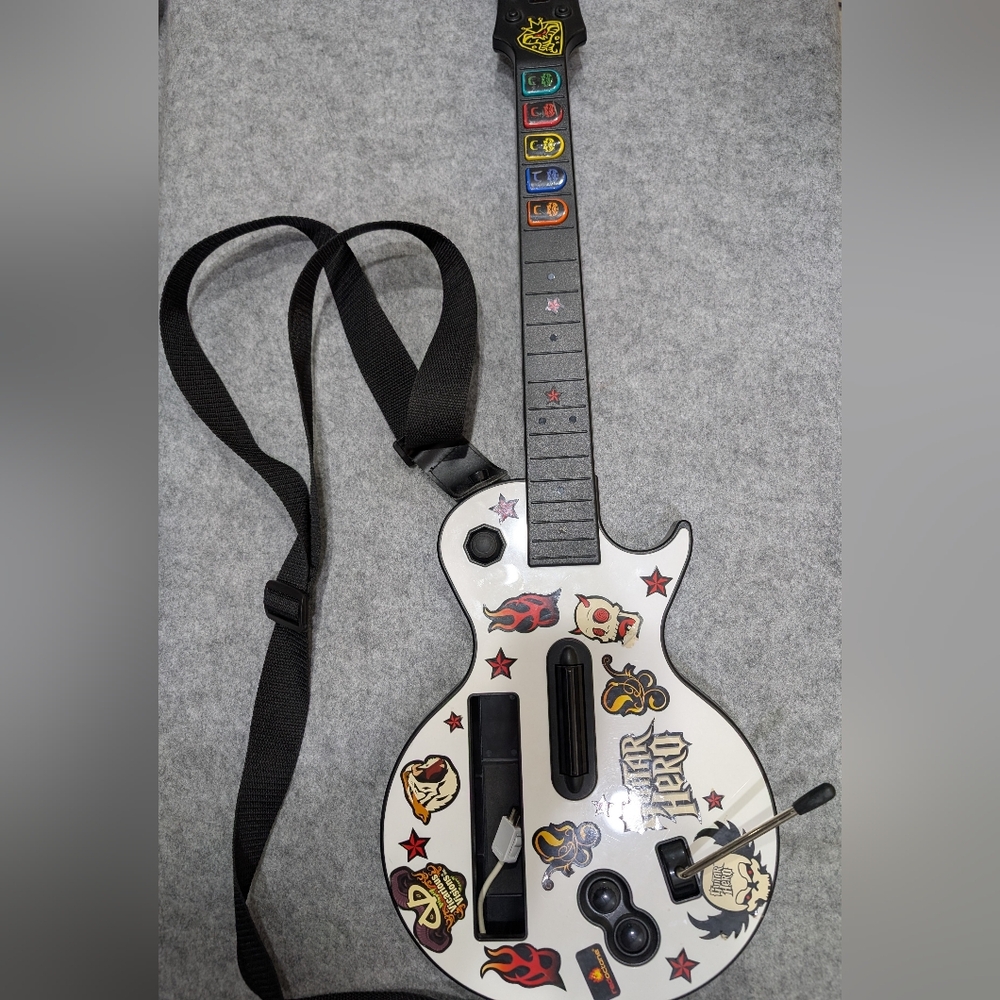 Nintendo Wii Guitar Heroes Gibson Les Paul White - TESTED